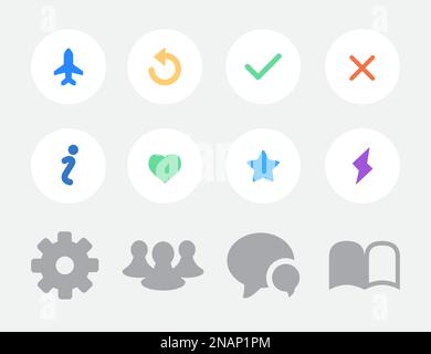 Set of different icons for social media. Vector illustration. Stock Vector