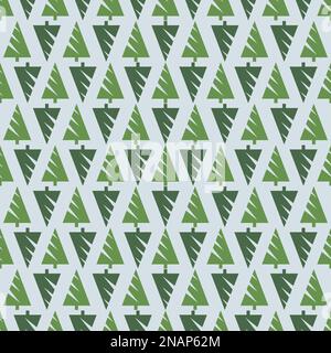 Seamless pattern of Christmas tree icon. Vector illustration. Stock Vector
