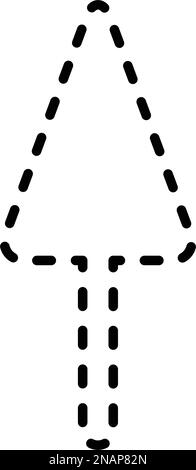 Tracing lines dotted tree outline shape for preschool and kindergarten ...