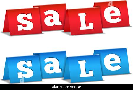 Red and blue sale banners, vector eps10 illustration Stock Vector