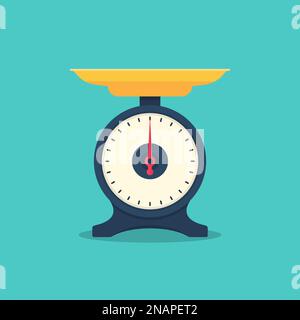 Kitchen scale icon with shadow in a flat design Stock Vector