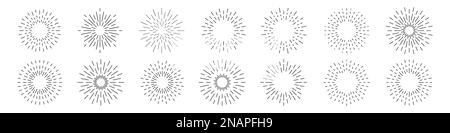 Set of sunburst collection. Vector illustration eps10 Stock Vector