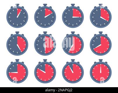 Set of stopwatch, timer icons in a flat design Stock Vector Image & Art ...