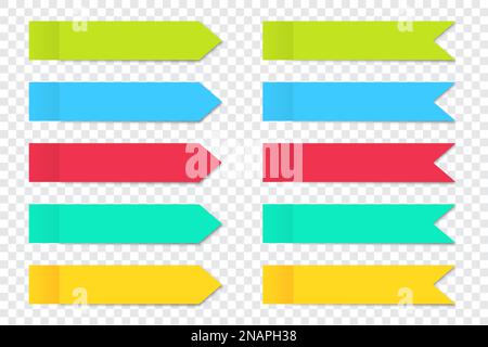 Set of post note stickers arrow with shadow Stock Vector