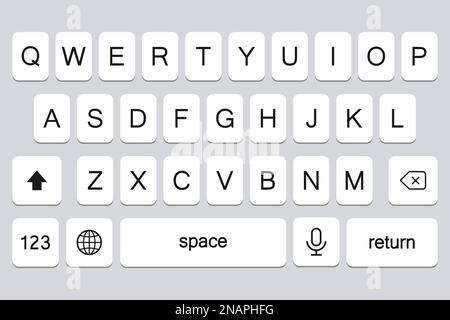 Keyboard for smartphone in gray. Vector illustration Stock Vector