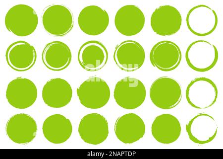 Set of green grunge circles shapes on a white background Stock Vector ...