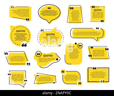Set of quote bubbles template in a flat design Stock Vector