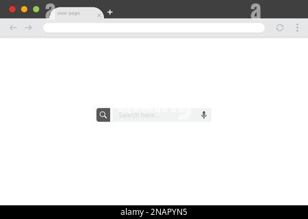 Browser window with search bar in a flat design Stock Vector