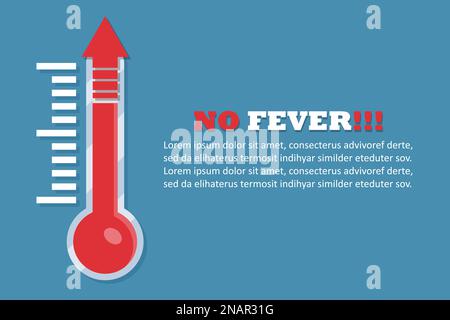 No fever concept in a flat design. Vector illustration Stock Vector