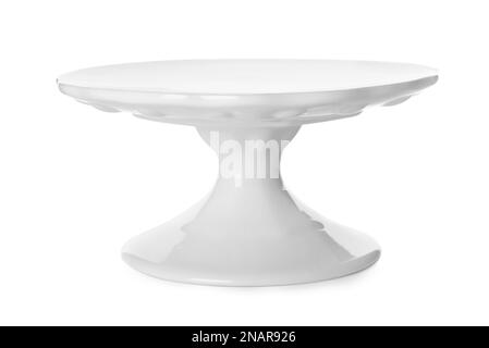 New cake stand isolated on white. Tableware Stock Photo