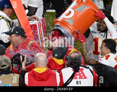 2023 Super Bowl Gatorade Color: Andy Reid Doused in Purple Gatorade