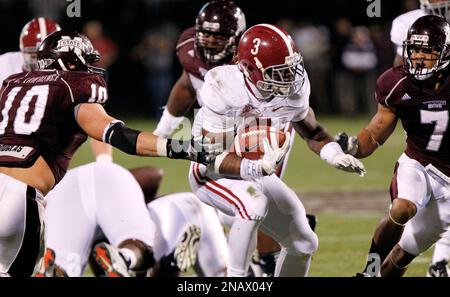 November 16, 2019: Alabama defensive back, Trevon Diggs (7), in action  during the NCAA football game between the Alabama Crimson Tide and the  Mississippi State Bulldogs at Davis Wade Stadium in Starkville