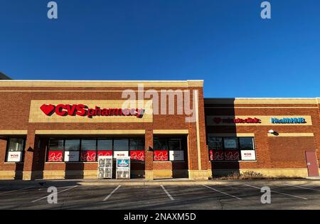 Exterior of CVS Pharmacy location in Northbrook, Illinois. Stock Photo