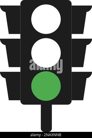 Illustration of a traffic light with a green signal and a GO sign, for  children's education, a book, a banner, a poster and creative design. Flat  styl Stock Vector Image & Art 