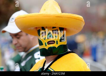 A San Diego Padres fan wears a Mexican wrestling mask in Padres