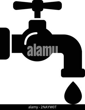 Faucet icon. Water tap. Bathroom faucet symbol flat style stock vector. Water null Stock Vector