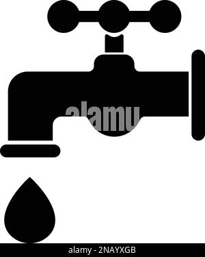 Faucet icon. Water tap. Bathroom faucet symbol flat style stock vector. Water null Stock Vector