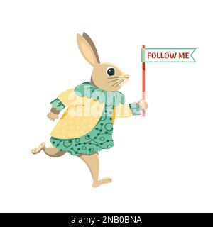 Cute Easter bunny design for Egg hunt decoration Stock Vector