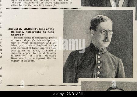 Photo of Albert, King of the Belgians in 1914 in the World War 1914-1918 A Pictured History (1934). Stock Photo