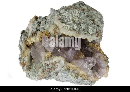 amethyst geode from Osilo, Sardinia, Italy isolated on white background Stock Photo