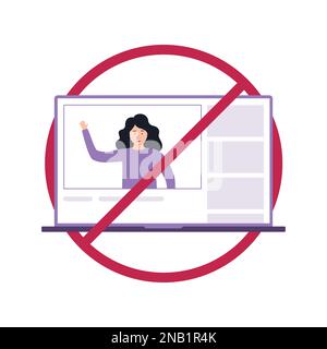 National Day of Unplugging. Turn off devices. Prohibition sign symbol Stock Vector