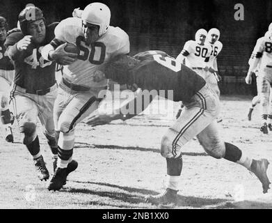 Otto Graham (60), Cleveland quarterback who led the Browns to a
