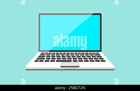 Glossy Laptop Isolated Vector Illustration Stock Vector