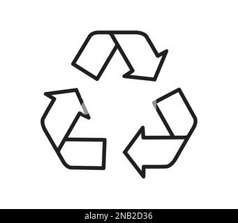 Recycle Symbol Line Icon Isolated Vector Illustration Stock Vector