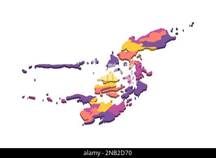 3d isometric Map of Philippines with national flag. Vector Illustration ...