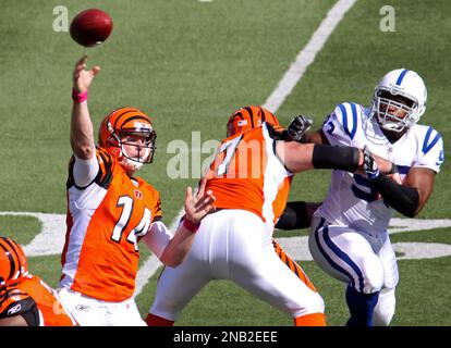 Indianapolis Colts offensive tackle Dan Skipper (74) walks off the