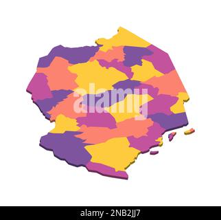 3d isometric Map of Tanzania with national flag. Vector Illustration ...
