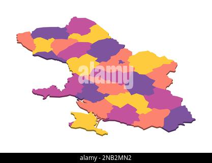 United Kingdom of Great Britain and Northern Ireland political map of administrative divisions - counties, unitary authorities and Greater London in England, districts of Northern Ireland, council areas of Scotland and counties, county boroughs and cities of Wales. Isometric 3D blank vector map in four colors scheme. Stock Vector