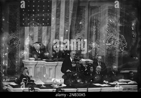 U.S. President Franklin Roosevelt addressing 74th Congress, Washington ...