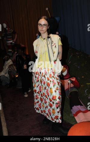 Ella Emhoff likes to Knit event at New York Fashion Week at Spring Studios, photos Nadja Sayej Stock Photo
