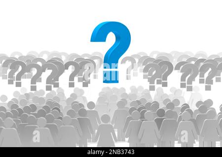 Question mark and woman icon shape.Problem and solution concept.3d illustration. Stock Photo