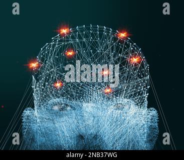 Machine Learning For 3d Computer 3d rendering robot learning or machine learning with alphabets Stock ...