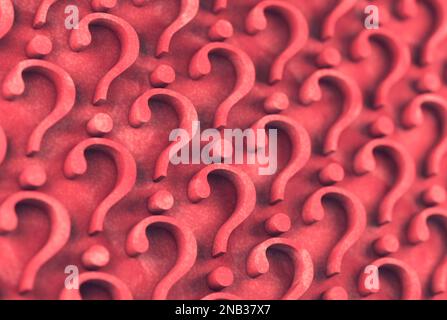 3d illustration of several question mark. Questionary and query concept.Many question marks. Stock Photo