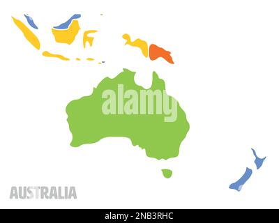 Simplified schematic map of South America. Blank isolated continent political map of countries. Generalized and smoothed borders. Simple flat vector illustration Stock Vector