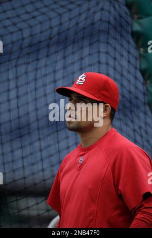 St. Louis Cardinals (L to R) Yadier Molina and Rafael Furcal along