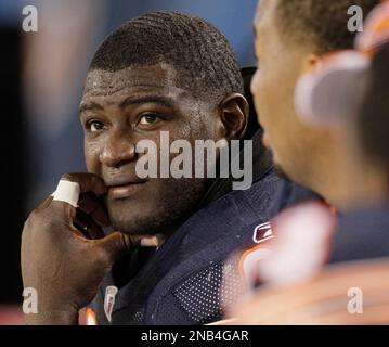 Chicago Bears offensive tackle Jason Peters (71) watches against the  Detroit Lions during an NFL football game in Detroit, Thursday, Nov. 25,  2021. (AP Photo/Paul Sancya Stock Photo - Alamy