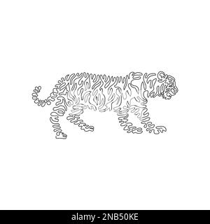 Free Vectors  Bengal tiger (whole body, with contour line)