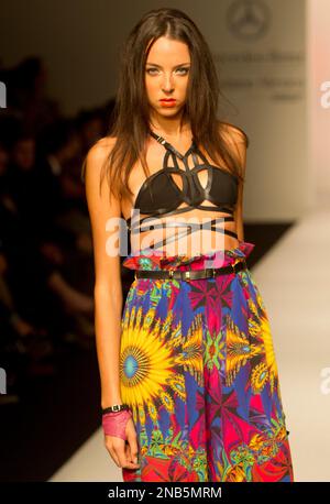 Models wear creations from the Colombian fashion brand Leonisa at the  Colombia Moda fashion show in Medellin, Colombia, Wednesday, July 29, 2009.  (AP Photo/Luis Benavides Stock Photo - Alamy