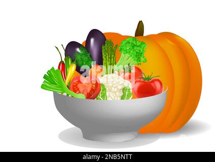 healthy food vector illustration on white background Stock Vector