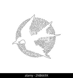 Continuous one curve line drawing of adorable swallow. Single line editable stroke vector illustration of swallow's broad wings Stock Vector