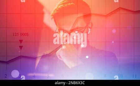 Big data management, digital technology, software development concept. Computer programmer, software engineer programming on laptop, data processing Stock Photo
