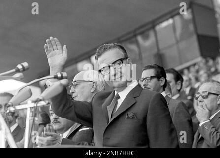 Chile's President Salvador Allende in Buenos Aires, Argentina, May 26,1973. ( AP Photo/Eduardo Di Baia )