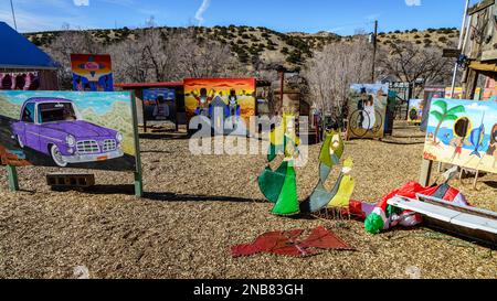 December 15, 2021, Madrid, New Mexico: a self-service photopark in a small town of Madrid in New Mexico Stock Photo