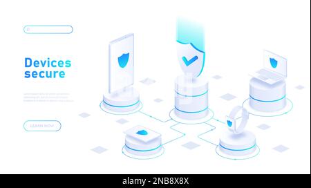 Devices secure concept Stock Vector