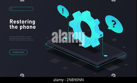 Restoring phone concept Stock Vector