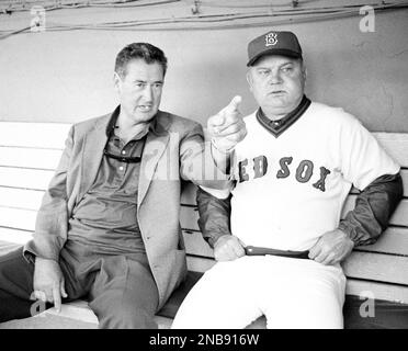 Former Red Sox slugger Ted Williams, who was inducted into the Baseball  Hall of Fame, July 26, 1966, at Cooperstown, N.Y., greets his daughter  Bobbi Jo, 19, and son-in-law Stephen Tomasco of